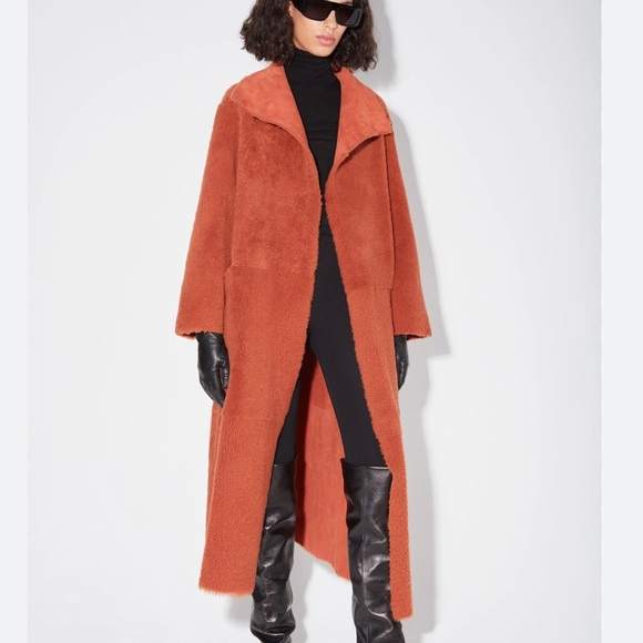 Nour Hammour Jackets & Blazers - NWT - Nour Hammour Shearling and Suede Birthday Coat - Spice (rust) size 36